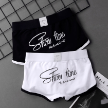 Personality Mens underwear Mens pure cotton flat angle pants Young Korean version Trend Four corner pants Breathable Printed Comfort Underpants