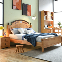 All - solid wood American 1 35 m Child Bed Boy Bed 1 5M Childrens Suite Prince Bed