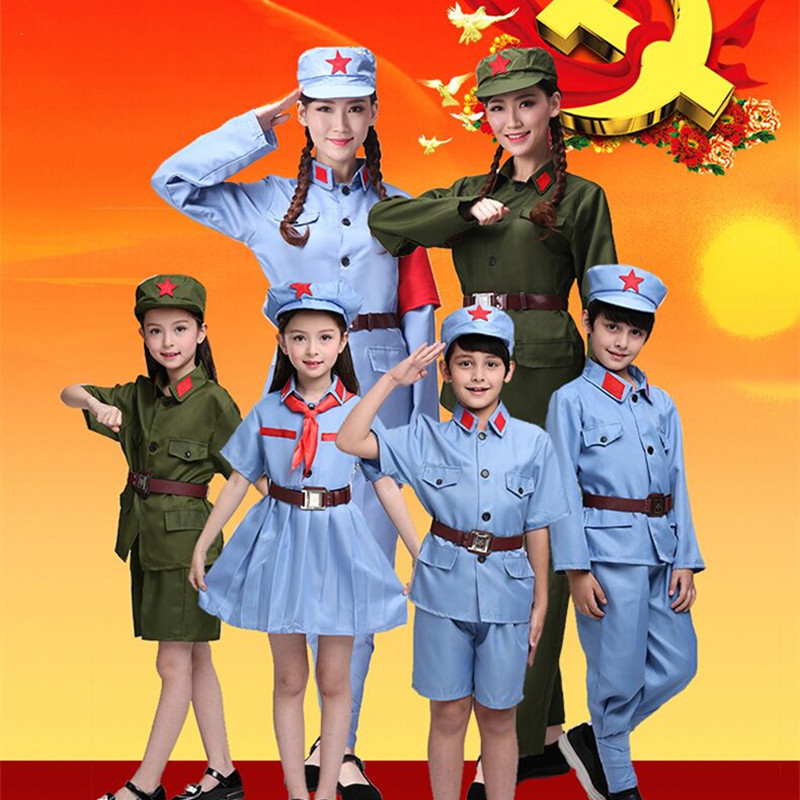小红军衣服儿童演出服小八路军红卫兵女新四军红星闪闪军装表演服