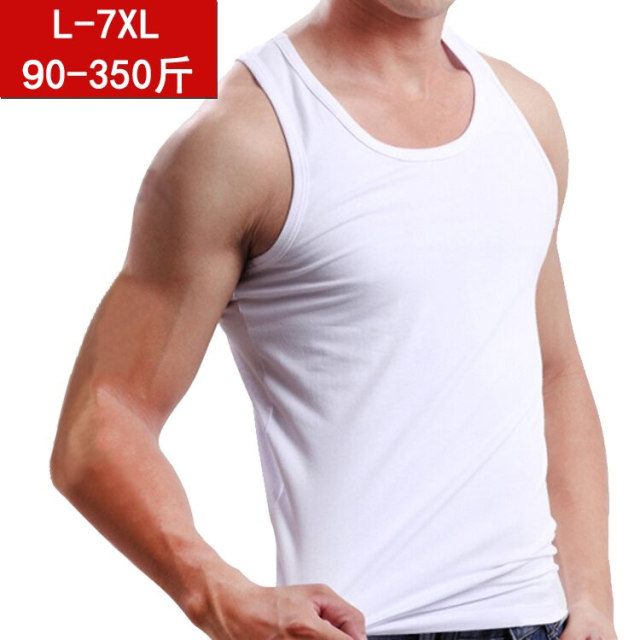 Plus size plus size men's sweat vest summer modal extra large men's loose sweatshirt vest ຝ້າຍບໍລິສຸດ