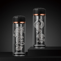 LEIDFOR Redf (Dragon and Phoenix) series double glass glass high-grade transparent tea cup