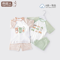 Antarctic baby short sleeve suit summer newborn baby clothes for men and women children pajamas home clothing cotton breathable