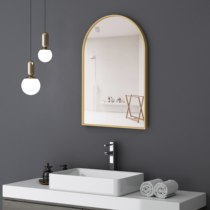 Nordic simple bathroom mirror Bathroom mirror Sink mirror arched hanging mirror makeup mirror Wall-mounted dressing mirror