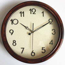 Meishi each simple modern wall clock Nordic log retro American pastoral three-dimensional personality creative clock living room