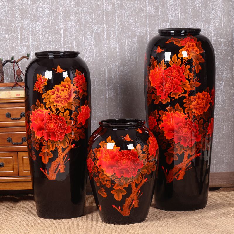 Jingdezhen ceramic crystal glaze landing large vases, flower arranging, home sitting room adornment hotel opening furnishing articles