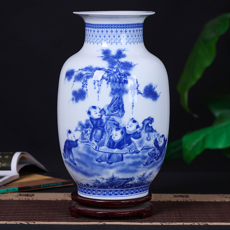 Jingdezhen ceramic vase flower arranging device decorative flower arranging I household handicraft furnishing articles, the sitting room porch furnishing articles