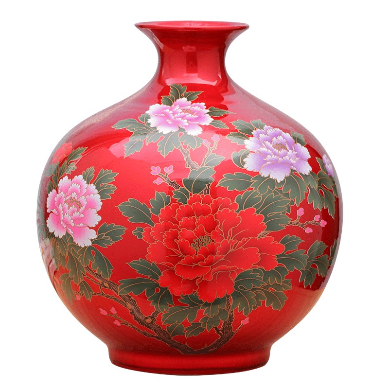 Jingdezhen ceramics glaze crystal vases, flower arrangement in modern Chinese style is contracted home sitting room adornment handicraft furnishing articles