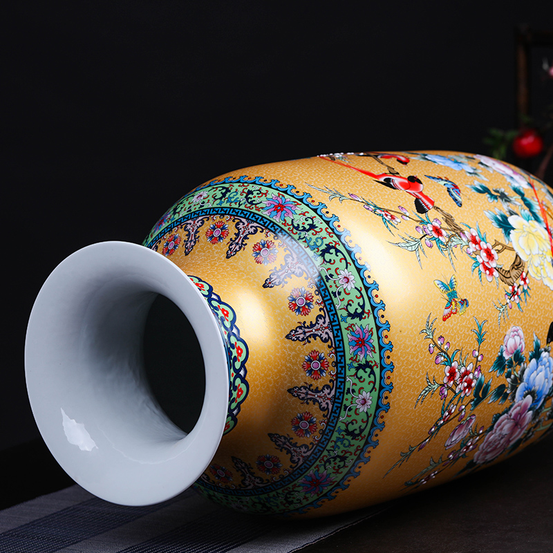 Modern Chinese jingdezhen ceramics sitting room adornment colored enamel of large vases, flower, TV ark, furnishing articles