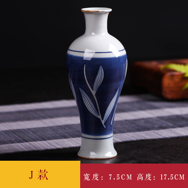 Jingdezhen ceramics furnishing articles mini ceramic hand - made floret bottle pet fresh flower vase China tea