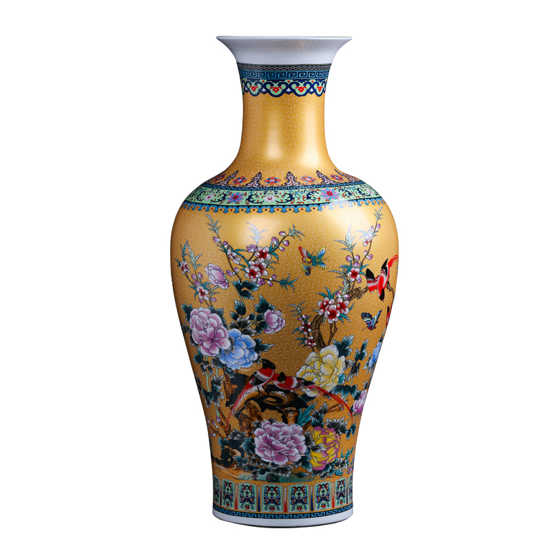 Modern Chinese jingdezhen ceramics sitting room adornment colored enamel of large vases, flower, TV ark, furnishing articles