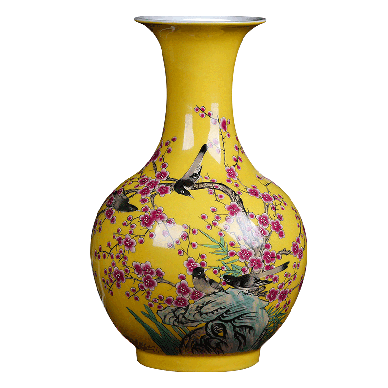 Jingdezhen ceramics hand - made famille rose porcelain vase of modern Chinese style home sitting room adornment is placed decorations