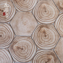 Nordic hexagonal brick wood grain brick restaurant kitchen bathroom non-slip floor tile hexagonal retro art background tile
