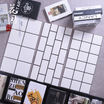 Nordic white matt black line bread brick kitchen bathroom tile 300x600 toilet toilet wall tile