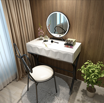 Nordic girl dressing table bedroom simple with light solid wood makeup table modern Net red light luxury ins Wind small apartment