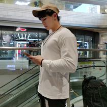 Europe and the United States simple solid color sweater sports outdoor leisure trend wild loose long-sleeved top fitness base shirt men