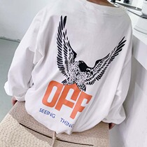 Korean childrens clothing Autumn Boys long-sleeved T-shirt Cotton baby base shirt Childrens t-shirt Eagle top tide letters