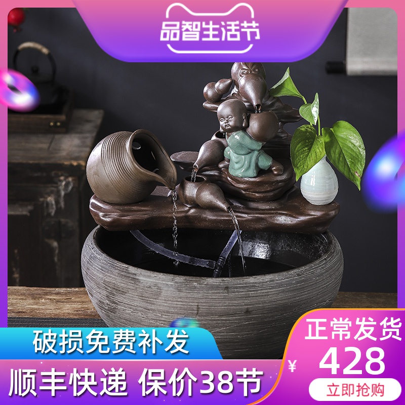 Jingdezhen ceramic aquarium aquarium filter tank restoring ancient ways of small automatic cycle water feng shui plutus sitting room