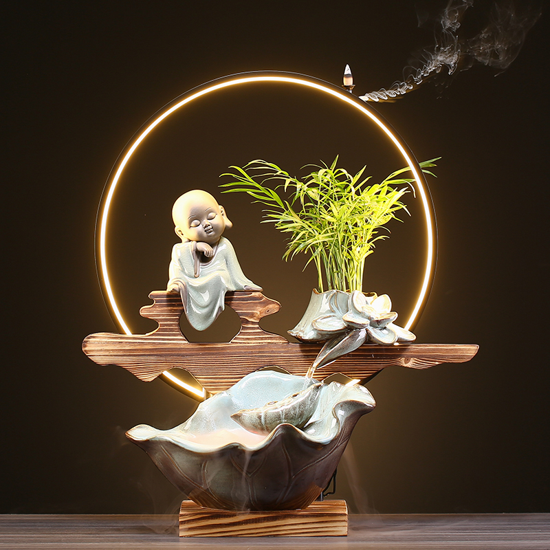 Ceramic circulating water furnishing articles sitting room office desktop back in Chinese zen incense shops opening housewarming gift