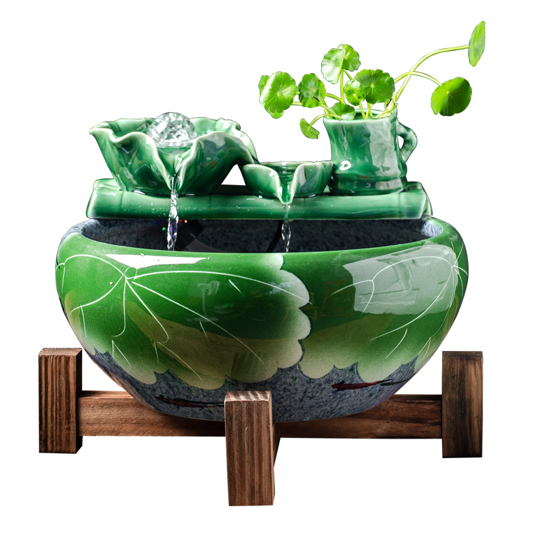 Jingdezhen ceramic aquarium circulating water sitting room tea table of TV ark, furnishing articles raise the plants goldfish turtle basin