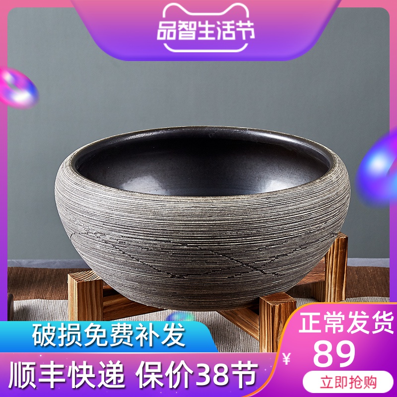 Restoring ancient ways of jingdezhen ceramic aquarium desktop sitting room of small basin of water lily bowl lotus home the tortoise cylinder fish bowl