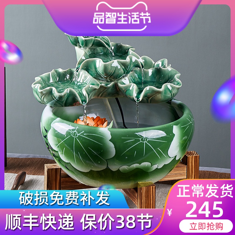 New Chinese style porch that take feel against evil spirit of feng shui ceramic water furnishing articles furnishing articles fish bowl sitting room humidifier