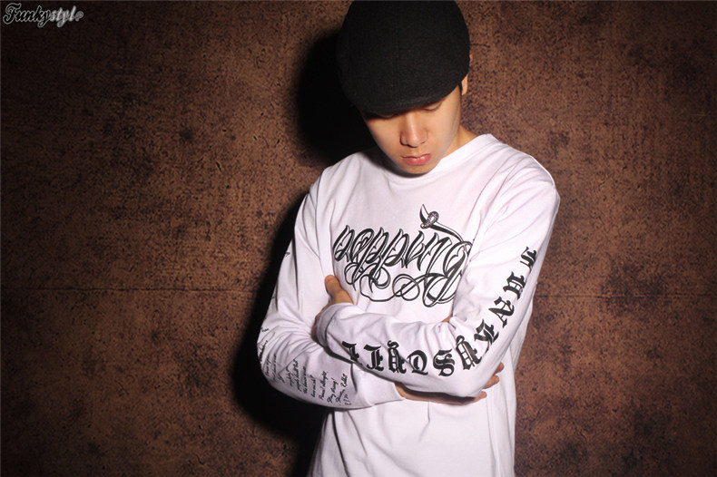 funkystylefunky原创西海岸 popping/locking街头嘻哈街舞长袖t恤