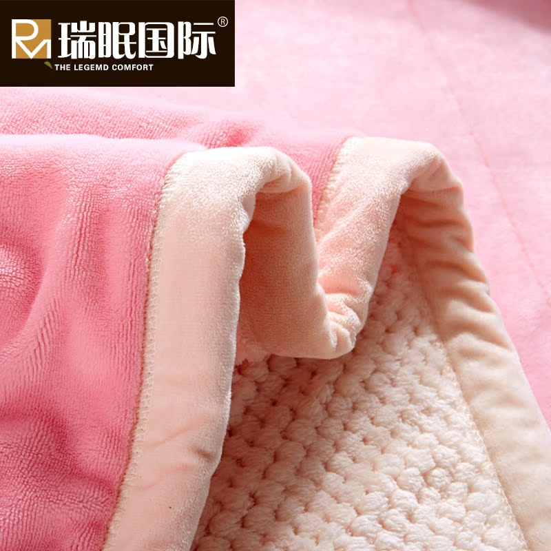 双层加厚毛毯冬季单双人保暖珊瑚绒床单单件法兰绒盖毯复合午睡毯产品展示图1