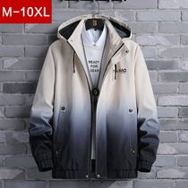 Coat mens spring and autumn clothes youth trend Joker handsome gown plus fat plus size fat color color jacket