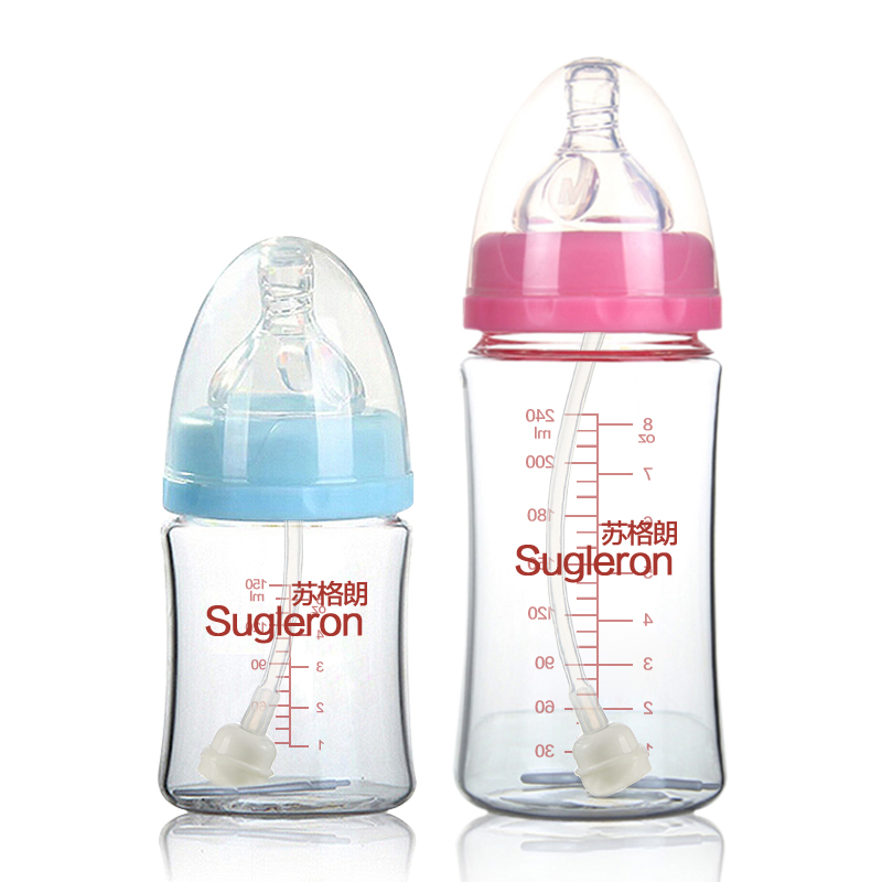 苏格朗婴儿奶瓶宽口径玻璃防胀气硅胶奶嘴新生儿奶壶儿童150ml240产品展示图3