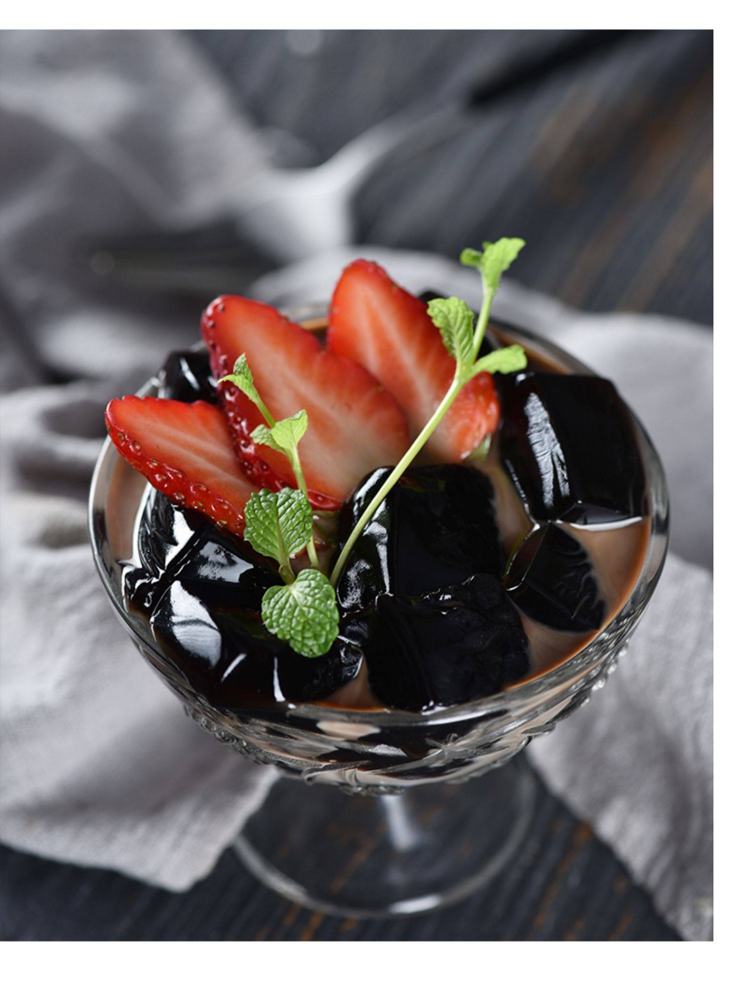 宇峰黑凉粉500g 自制diy烧仙草冻冰粉甜品布丁龟苓膏奶茶烘焙原料_淘