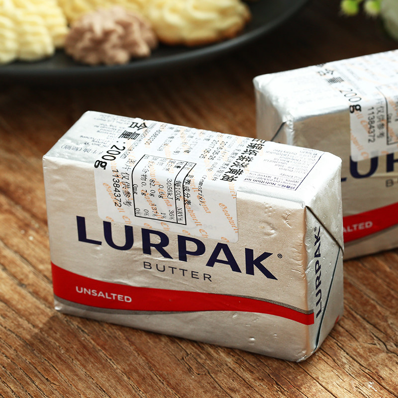 【品厨烘焙 银宝锡纸装动物性淡味黄油200g】