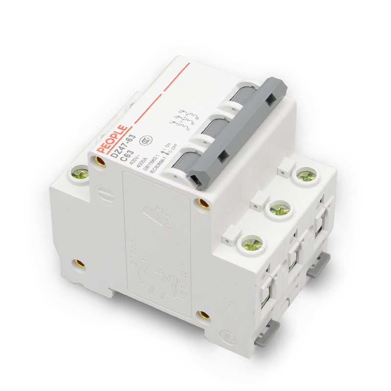 人民电器 3p断路器家用空开dz47-63断路器短路过载器c63空气开关