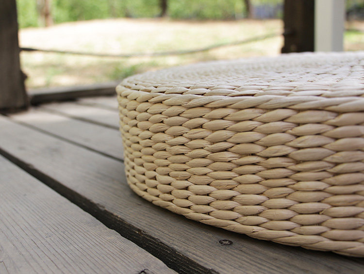 蒲草蒲团茶道草编榻榻米垫打坐礼拜垫加厚禅修垫禅坐坐垫藤编蒲垫_双