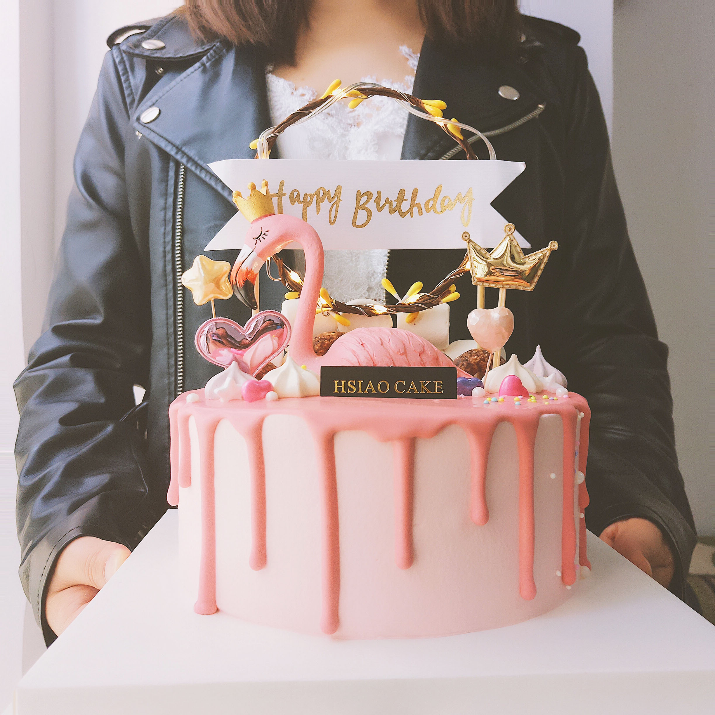 hsiao cake网红生日蛋糕火烈鸟少女女神款生日了礼物武汉同城配送