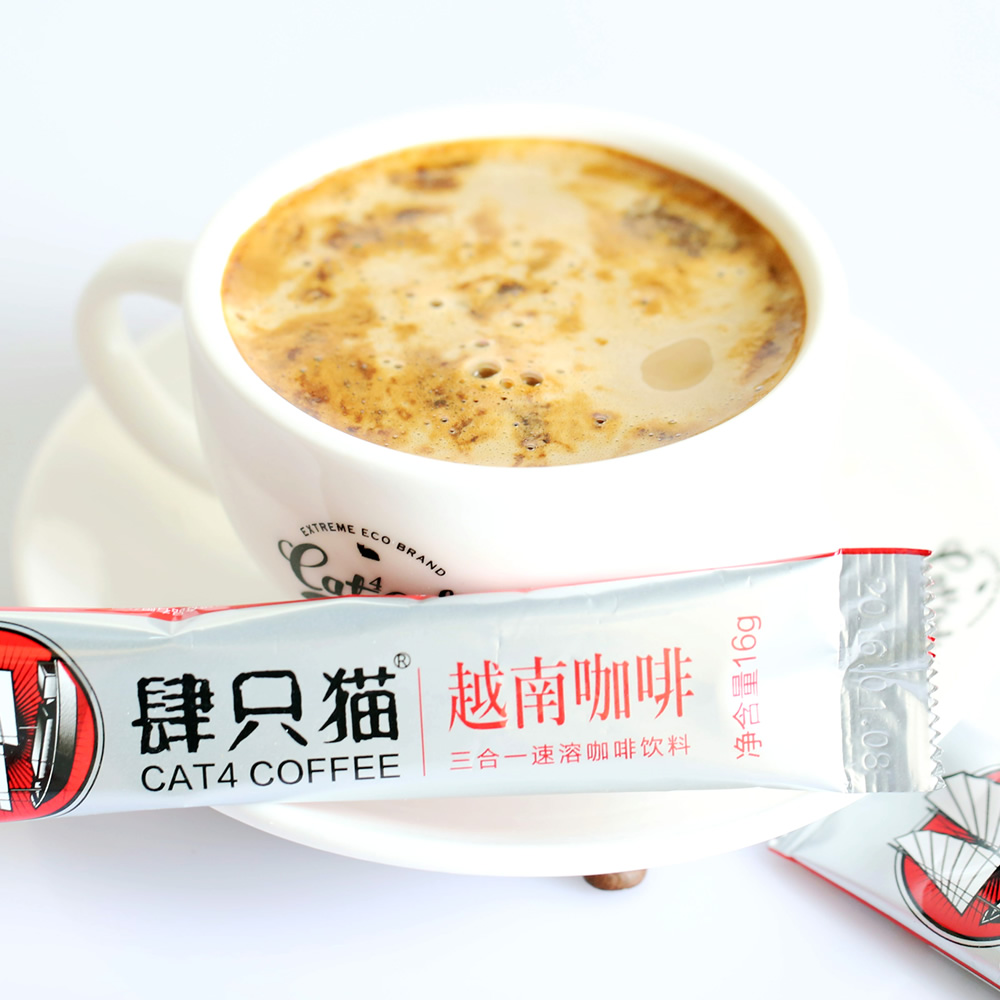 肆只猫越南咖啡三合一速溶即溶咖啡粉50条800克袋装coffee 特价产品展示图2