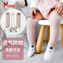 Baby socks spring and summer thin cotton men and women baby Autumn newborn children mosquito net eye height long cross knee socks