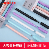 Beifa creative gel pen Student quick-drying black pen ins wind Japanese 0 5mm color gel pen cap net red carbon pen High Yan value exam special ball pen Cold wind Japanese stationery
