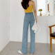 Jeans female straight loose loose mottled thin elegant spring 2020 new wild wide leg pants high waist drape Jeans female straight loose loose mottled thin elegant spring 2020 new wild wide leg pants high waist drape