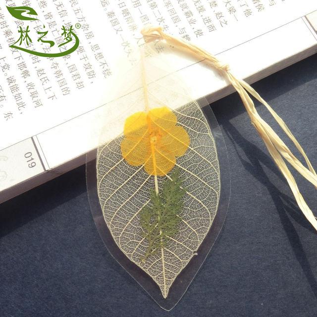 林之梦福禄考永生押花叶脉书签多彩干花文具送学生女友礼物母亲节