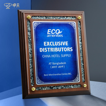 Solid wood license plate custom-made certificate of honor plaque franchise card production of high-grade wood thank you letter of appointment medal