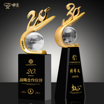 10 20 30 40 50 anniversary celebration Metal crystal trophy customized custom creative enterprise Annual meeting award