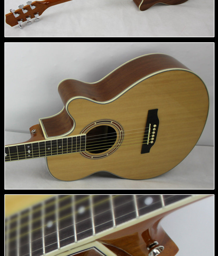>> linda乐器 >> 正品包邮40寸 41寸 云杉玫瑰木民谣吉他木吉他 琴行