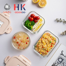 Glass lunch box Childrens grid lunch box with lid divider adult insulated lunch box