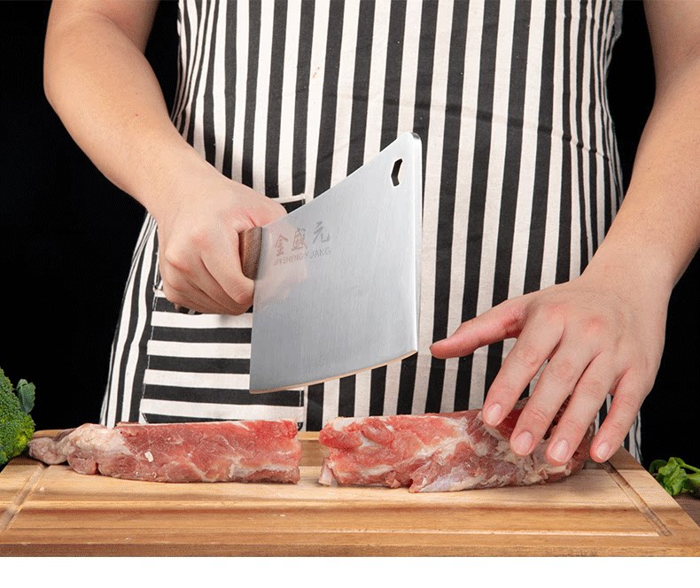 金盛元加厚斩骨刀剁骨刀锻打家用砍骨刀菜刀砍骨头屠夫商用专用刀