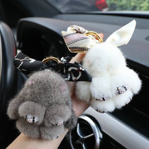 Car keychain pendant Mink hair cute rabbit car bag pendant creative cute female cartoon keychain lanyard chain