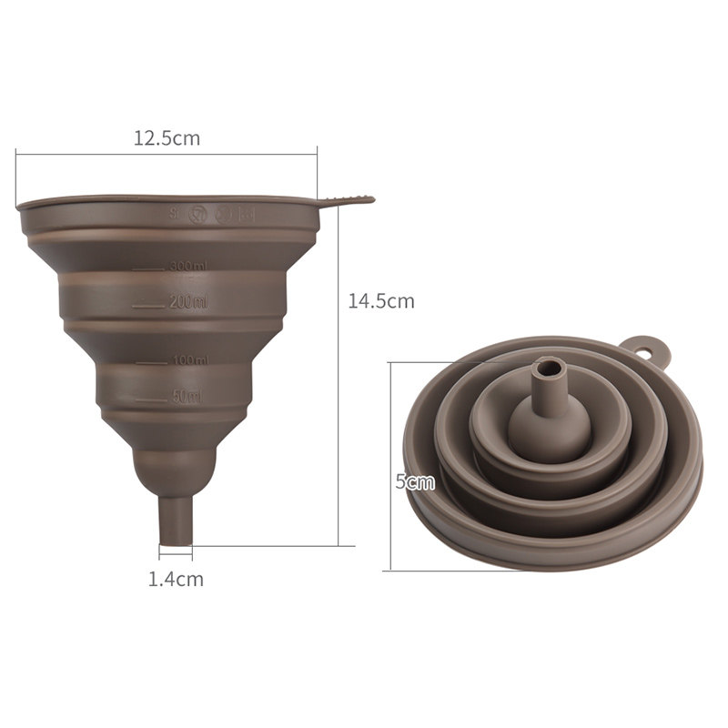 retractable folding portable funnel household oil pot oil funnel large caliber silicone kitchen pouring oil small wine funnel
