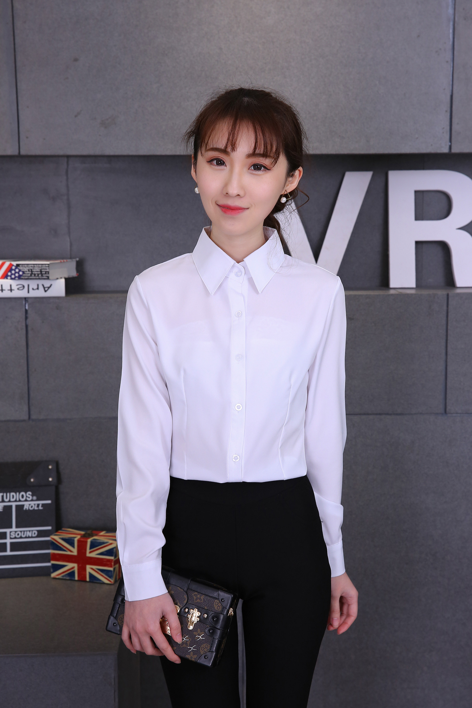 韩版白衬衫女长袖衬衣女修身款职业装ol工作服打底衫女秋冬百搭