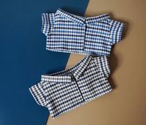 (Goose Factory Homemade) Spot New 15cm20cm Eva Clothes New Small Plaid Shirt Blouses Two Color Optional