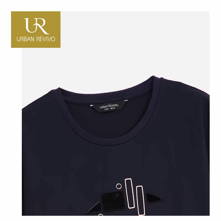 UR2015精英男装秋季新品几何元素短袖T恤ME29S4EN003