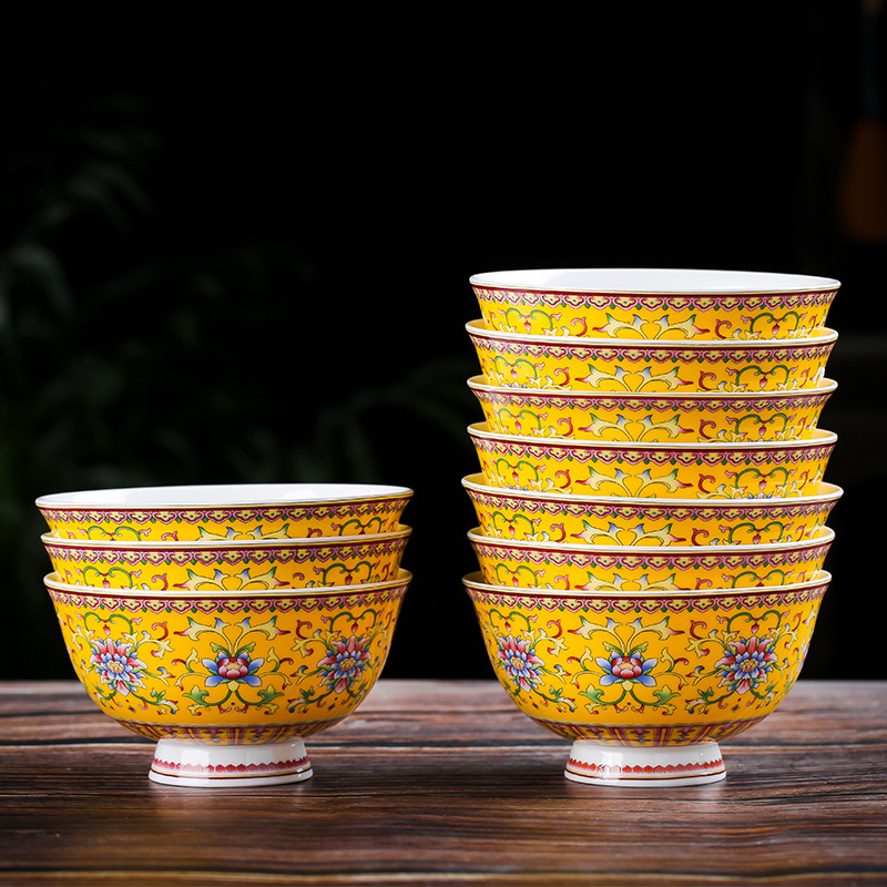 The dishes suit household jingdezhen European - style ceramics from ipads porcelain bowl chopsticks to eat bowl of Chinese style composite plate